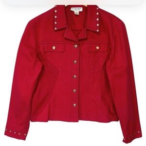 Vintage St. John Red Studded Women's Jacket